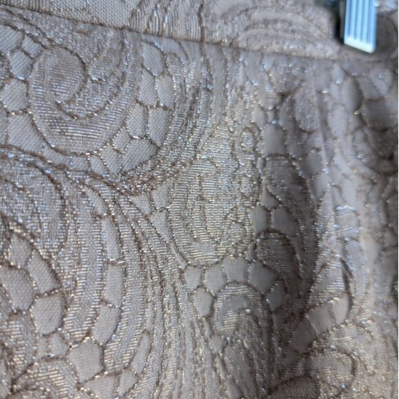 Ross Mayer gold/silver couture two piece suit skirt set With Feather Trim - Picture 16 of 17